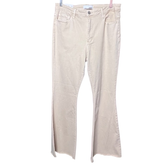 VERVET BY FLYING MONKEY Bella High Rise Cream Flare Jeans - Picture 1 of 6